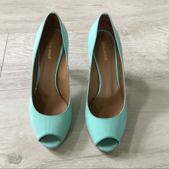 GINO ROSSI Leather Peep-toe Platform Pumps Heels - Picture 5 of 8